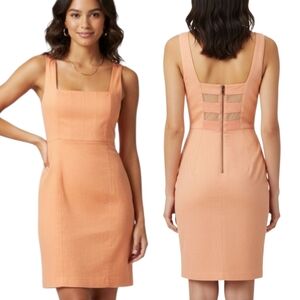 ALICE + OLIVIA Coral Stretch Linen Tank Dress w/ Silk Lining - Size 0